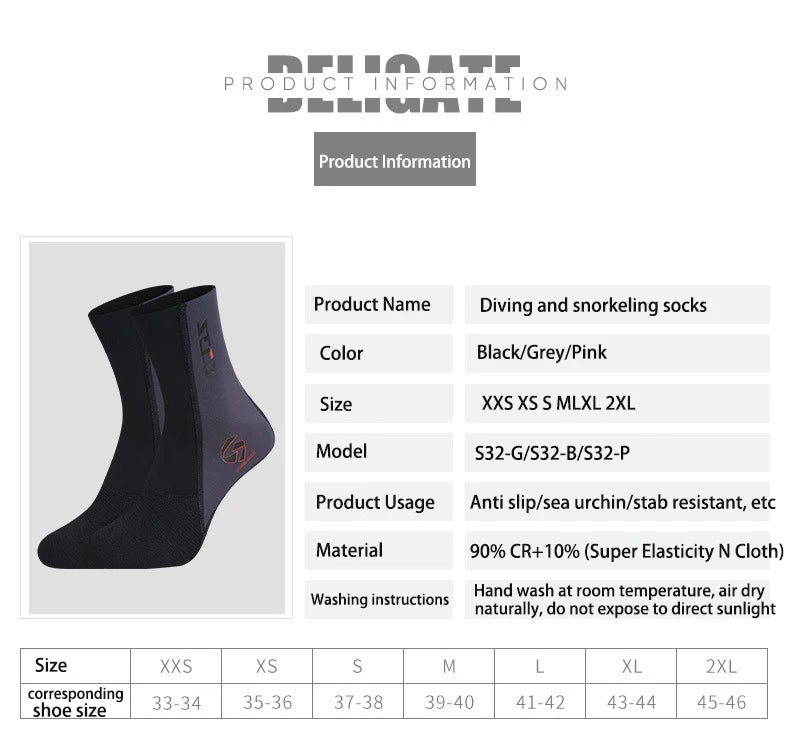 5mm/3mm/1.5mm Neoprene Diving Socks Anti Slip Beach Wetsuit Surfing Boots Water Socks Sand Proof Warm Blind Seam Diving Socks