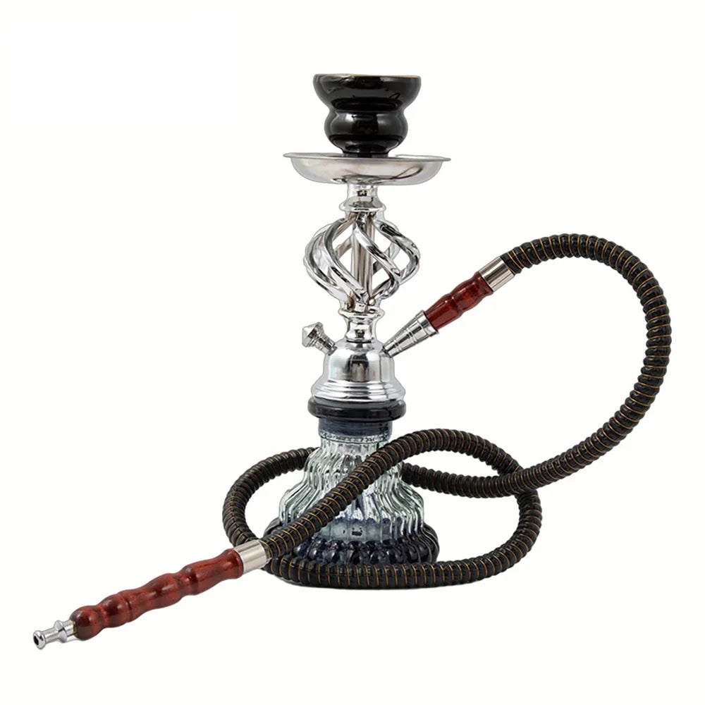 Glass Complete Shisha Hookah Set with Ceramic Bowl Tongs Hookah Hose Shisha Nargile Sheesha Narguile Chicha Water Pipe Hookah
