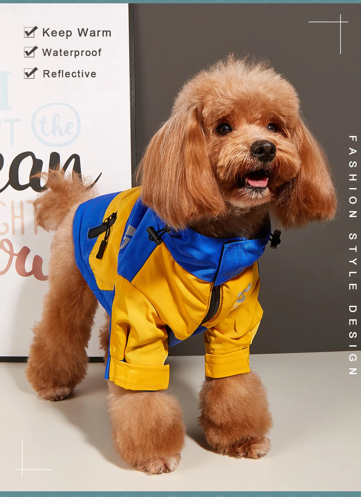 Fashion Winter Dog Jacket Waterproof Pet Raincoat Thick Fleece Warm Large Dogs Clothes Windproof Coat French Bulldog Chihuahua