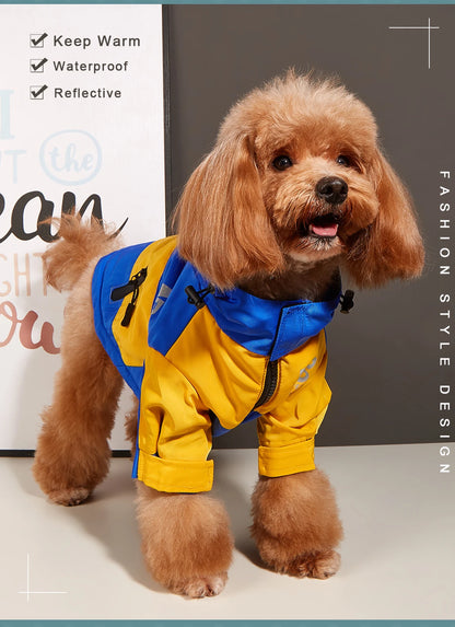 Fashion Winter Dog Jacket Waterproof Pet Raincoat Thick Fleece Warm Large Dogs Clothes Windproof Coat French Bulldog Chihuahua