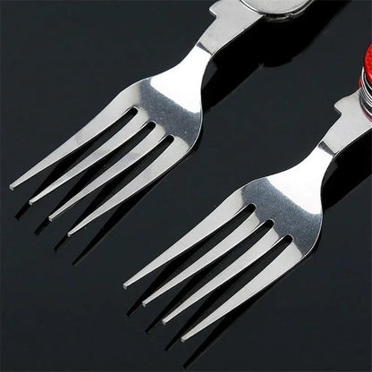 4 in 1 Camping Utensils Cutlery - Camping Stainless Steel Folding Pocket Kits for Hiking Survival Camping Travel