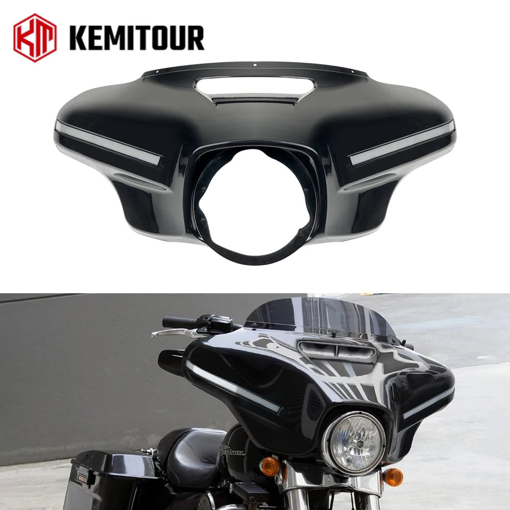 For Street Glide Electra Glide 2014-2024 Front Headlight Fairing with DRL Turn Signal Front Batwing Outer Fairing Accessories