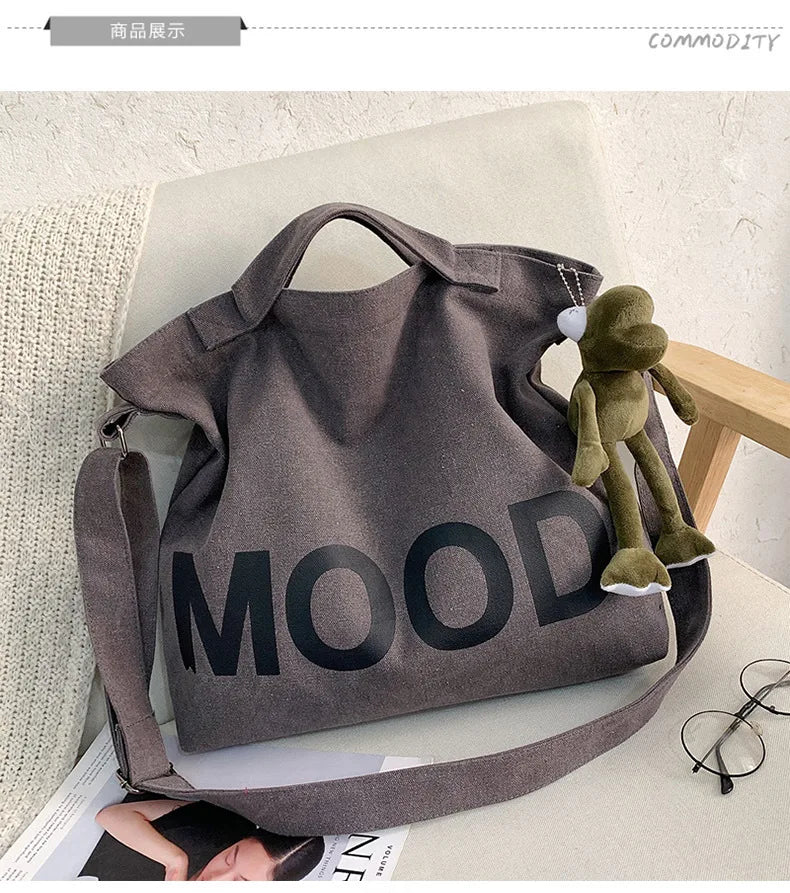 Top Canvas Bag Youth Men Shoulder Bags Large Capacity Hand Bags Letter Printed Crossbody Bag for Women Students School Bags