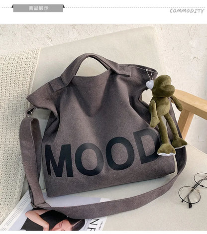 Top Canvas Bag Youth Men Shoulder Bags Large Capacity Hand Bags Letter Printed Crossbody Bag for Women Students School Bags