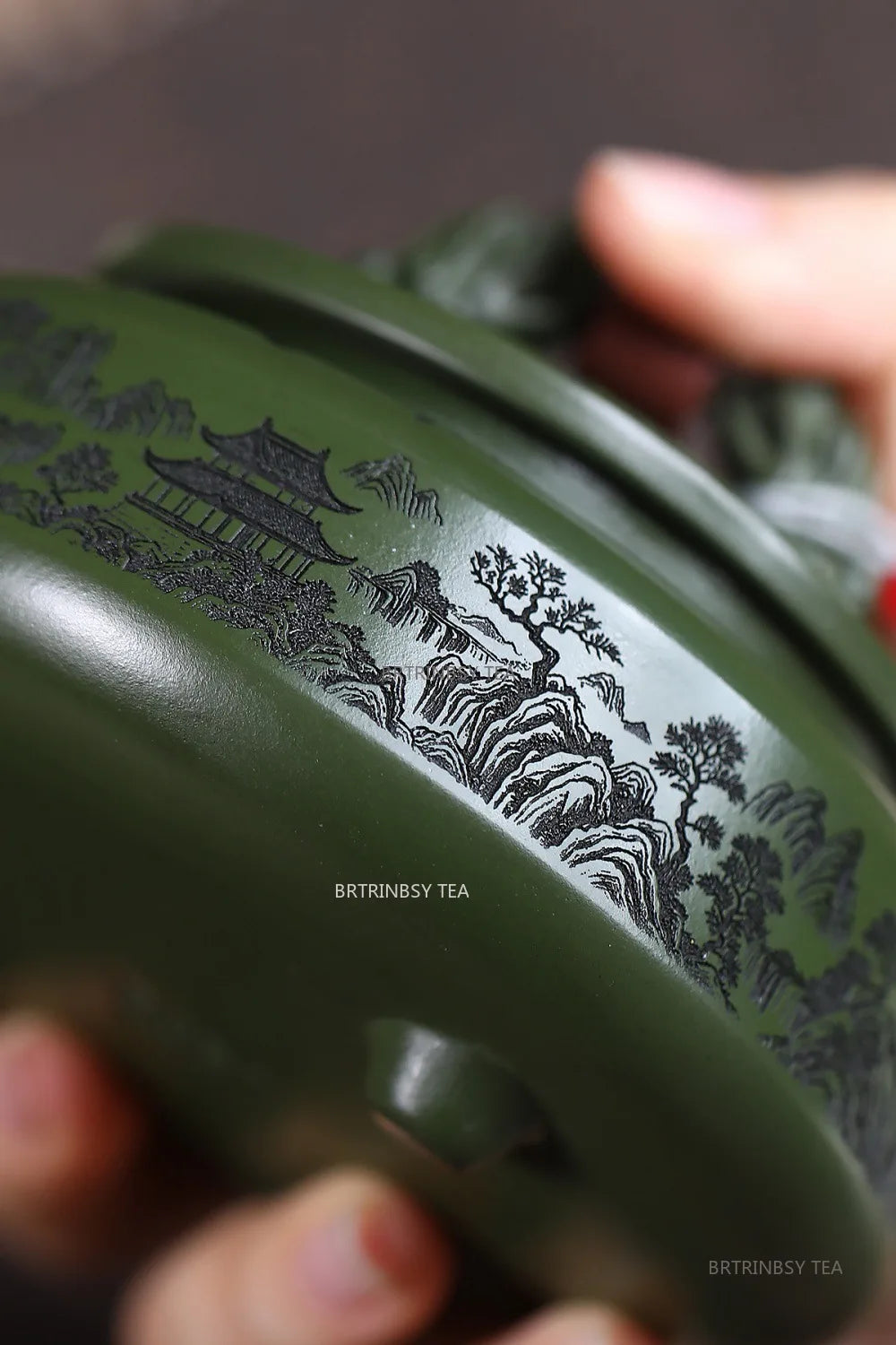 Chinese Yixing Purple Clay Teapot Raw Ore Green Mud Tea Pot Handmade Landscape Kettle Household Teaware Zisha Tea Set 260ml