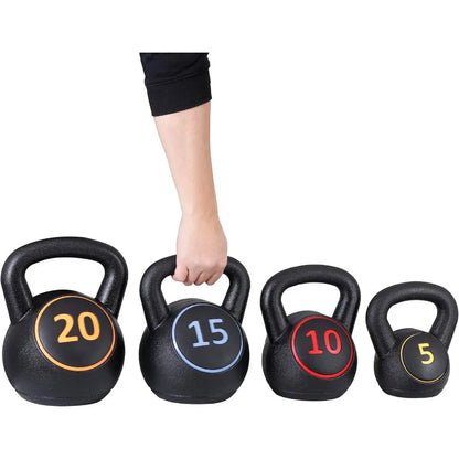 Kettlebell Sets 3/4 Piece for Women Men Home Gym Exercise Kettle bell Fitness Strength Training Kettlebells 5/10/15/20 lbs Full