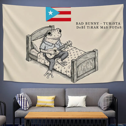 singer Bad b-Bunny DeBi TiRAR MaS FOToS d-dtmf flag Room Dorm Camping Party Art Style Garage Bar wall Picnic Decoration Banner