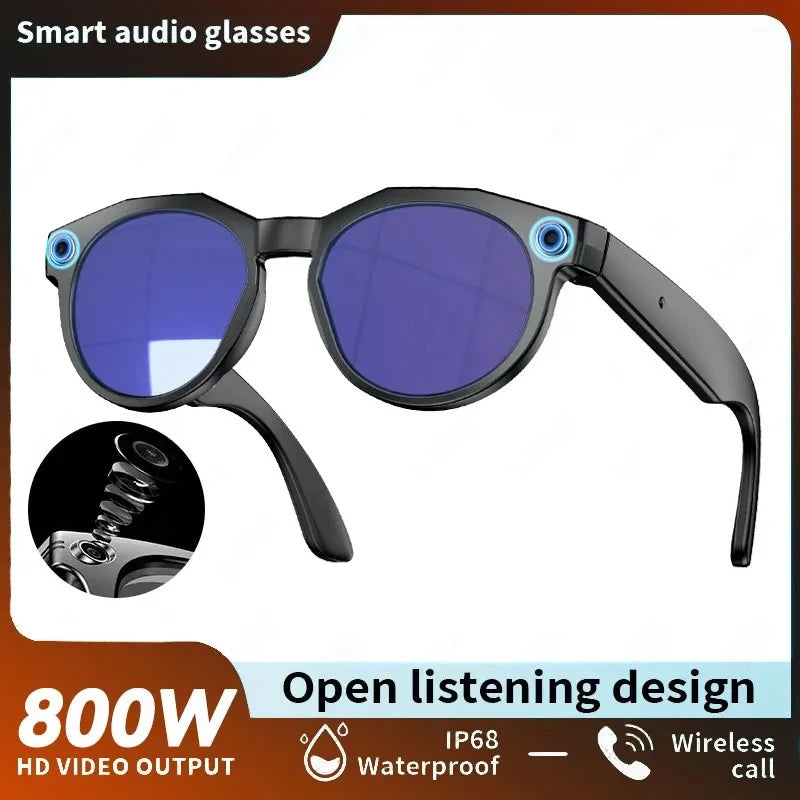 AI Smart Glasses 800W Pixel 4K HD Camera Recording Sunglasses Call WIFI Transmission Voice Assistant Smart Translation Glasses