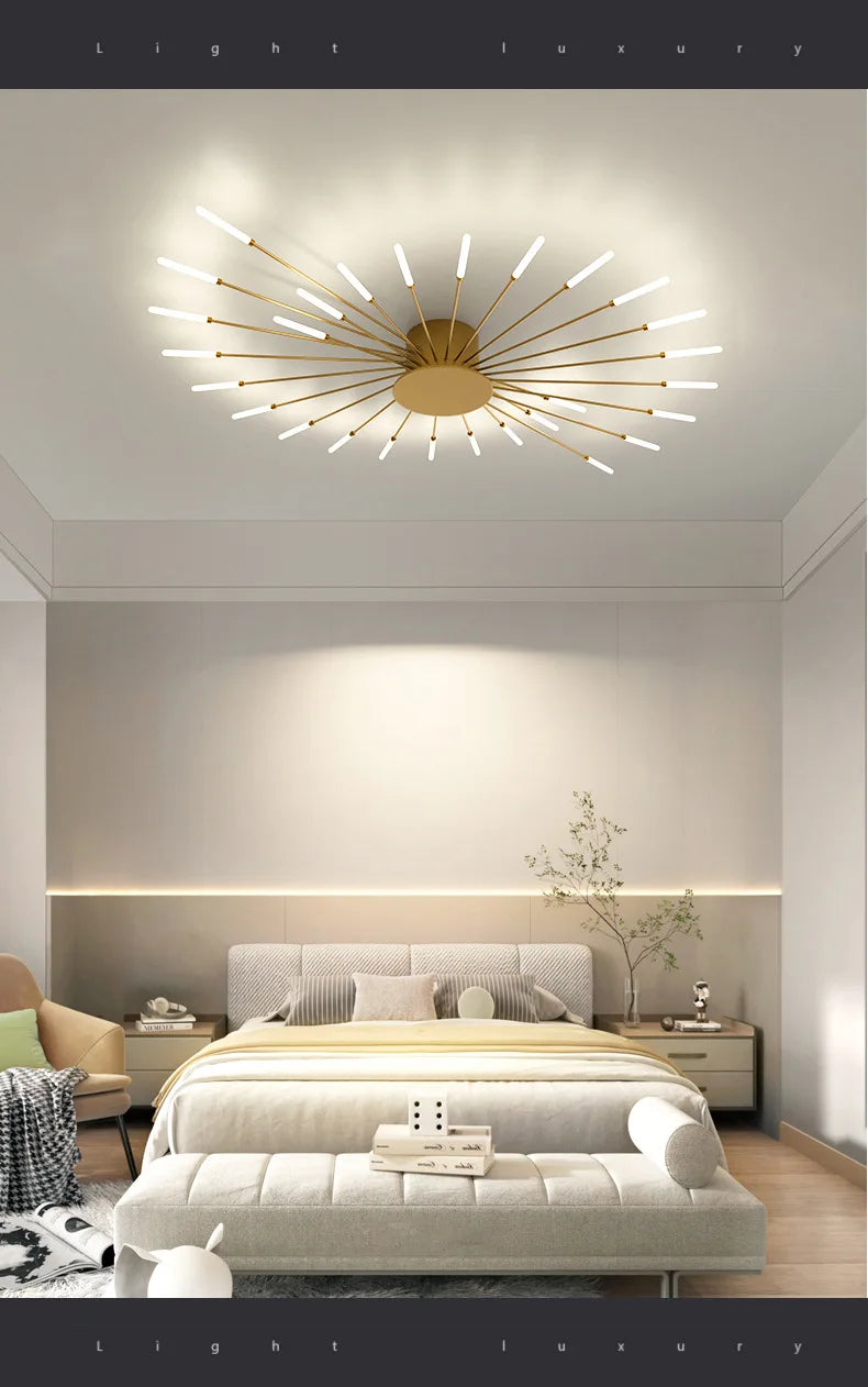 Nordic Ceiling Lighting for Living Room Bedroom Kitchen Led Ceiling Light Fixture Indoor Home Firework Decor Ceiling Lights