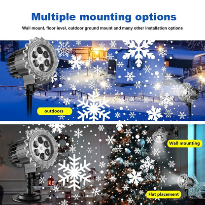 Christmas Snowfull Projection Dynamic Rotate Outdoor Snowflake Projector Lamp Party Waterproof Garden Christmas Decorations 2025