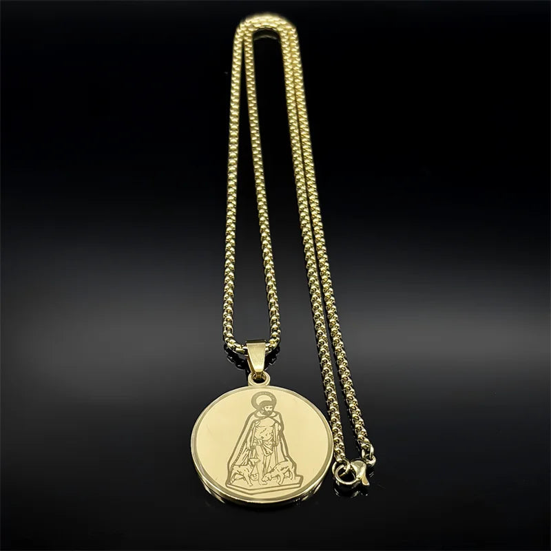 Christian God Jesus Medal Necklace for Women Men Stainless Steel Gold Silver Color Holy Pray Chain Jewelry colar masculino