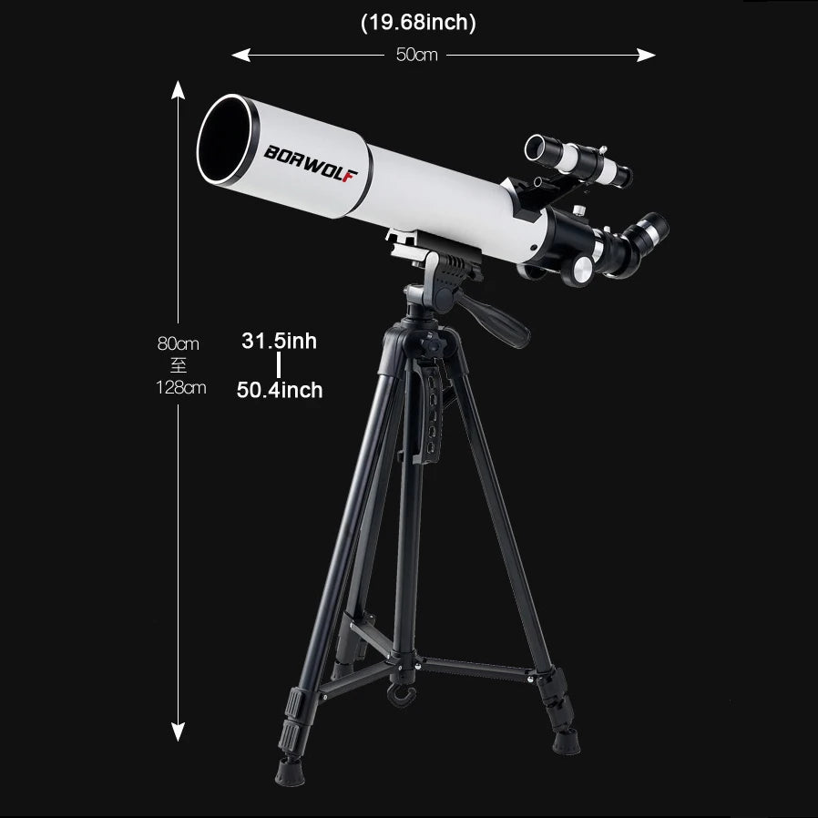 BORWOLF 70500 Professional Astronomical Telescope for Space Monocular  70MM Lens Powerful Night Vision for Star and Moon