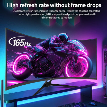 Gawfolk 34 Inch Ultrawide Curved Gaming Monitor, 1500R PC Screen 165hz UWQHD 4K, Curved Computer Screen with FreeSync, Support W