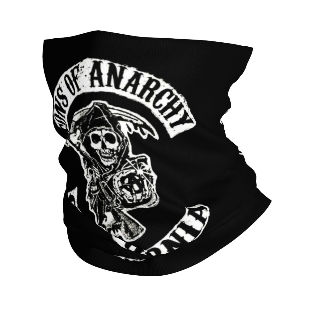 Custom 1 Percenter Essential Sons Bandana Neck Gaiter for Ski Camping Men Women Wrap Scarf TV Show Anarchy Headband Warmer