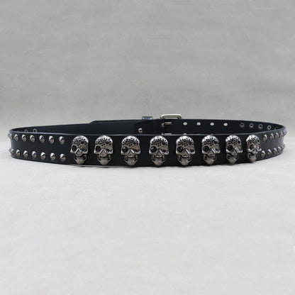 Heavy Metal Punk Belt Genuine Leather Hip Hop Belts For Men Cross Rivet Jeans belt male Strap Ceinture Homme designer belt