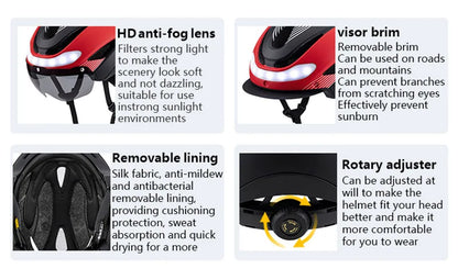 Horntour New Bicycle Helmet Ride Lights Racing Road Bike Helmet Men and Women Outdoor Sports Pro Cycling Bicicleta Safety Cap ﻿