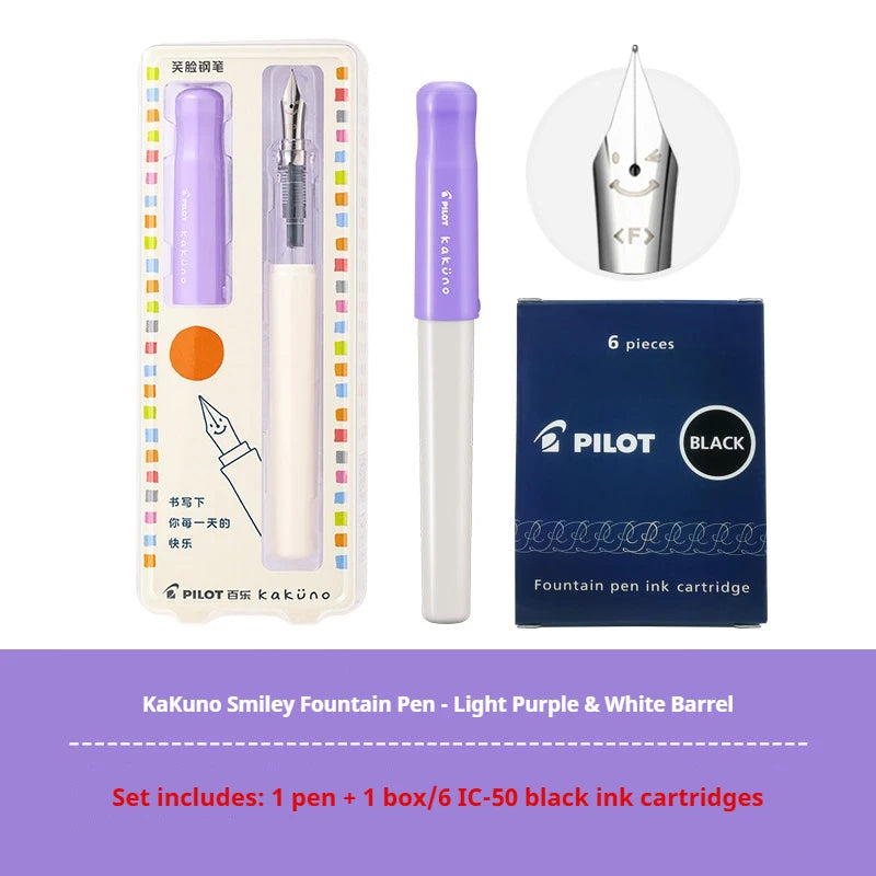 PILOT Kakuno Transparent Demo Student Fountain Pen,FKA-1SR Best for Practice,Calligraphy Available in EF/F/M Nibs Fun&Functional