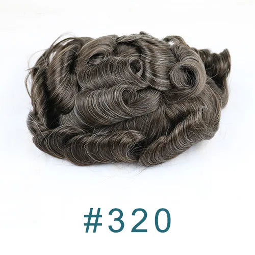 26mm Loose Curly 0.06mm Natural Hairline Men Toupee Ultra Thin Skin Full VLoop 1B80 613# Blonde Male Human Hair Prosthesi System