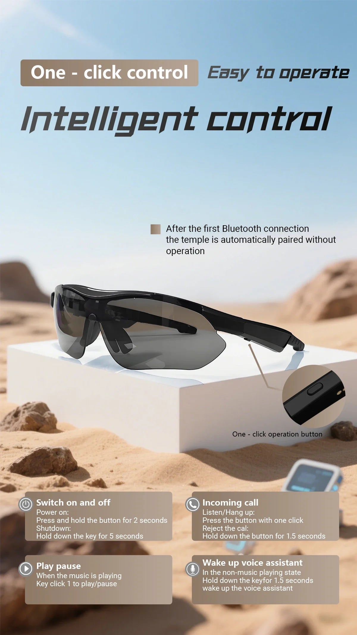 QY-Pro3 Smart Glasses With Camera  Recording AI Photo sports spectacles RecognitionBluetoothTranslation Voice Assistant Glasses