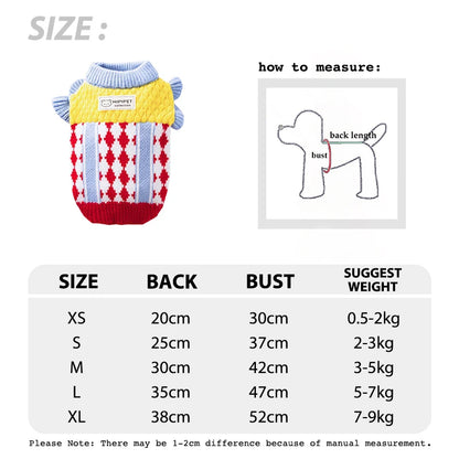 Diamond Grid Solid Cat Sweaters Warm Wool Knitting Winter Sphinx Small Dogs Clothing Ruffle Sleeve Female Girl Puppy Overalls