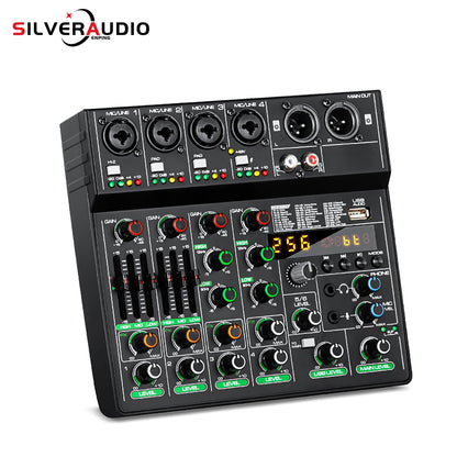 GAX-GT6  Professional 6-channel audio mixer, portable audio card, mixer，6-channel DJ controller/audio console mixer