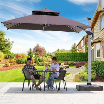 Outdoor Furniture Sunshade  Garden Umbrella Aluminum 3m square Offset Parasol 10 ft Cantilever Commercial Patio Umbrella & Bases