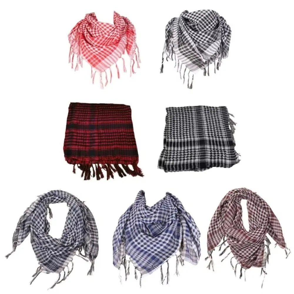 Large Arab Shemagh Headscarf with Tassel Costume Head Neck Scarf Bandana Keffiyeh for Men Women