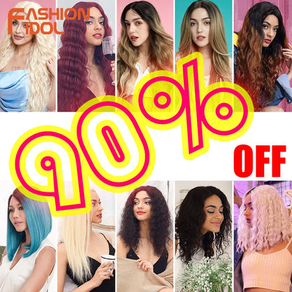 90% OFF Big Sale for Synthetic Wigs/Hair Products 13*4 Lace Front Wigs Cosplay Ship From USA