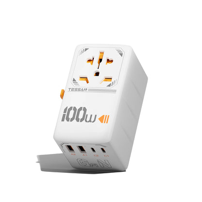 TESSAN 35W/65W/100W GaN Universal Travel Adapter with USB Ports Type C Fast Charging Power Adapter EU/UK/USA/AUS Plug for Travel