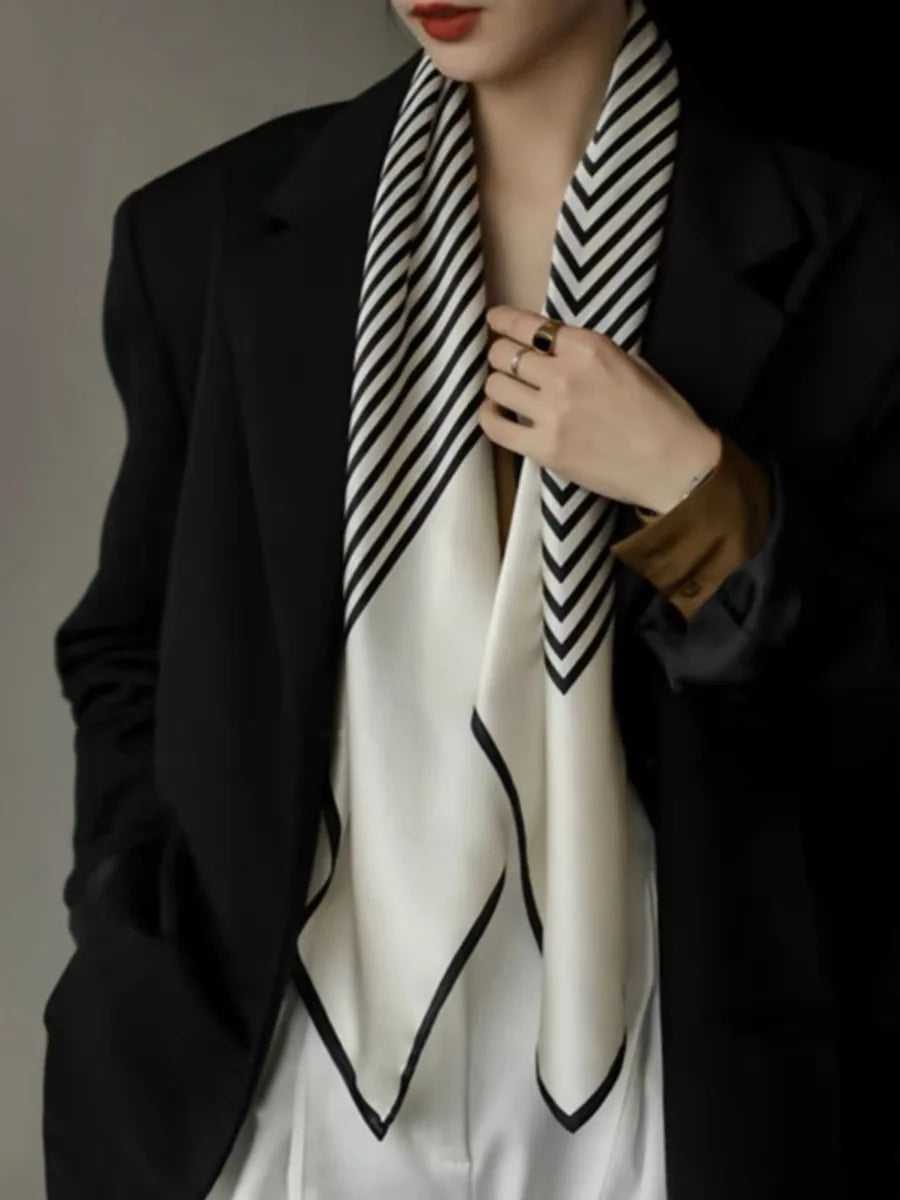 Luxury2025Square Silk Scarf for Women 90*90Hijab Hair Bands Neckerchief Female Satin Shawl Ribbon Headband Fashion Wraps