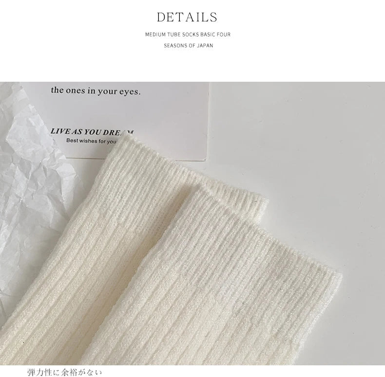 2 Pairs Cashmere Socks Winter Women Warm Wool Thickened Mid-Tube Trendy Heel Furry Label Letter Solid Color Snow Boot Socks New