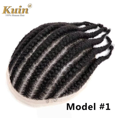 Braiding Toupee For Men Cornrow Braid Full Lace Man WIg Human Hair Braids Male Hair Prosthesis Human Hair Replacement System