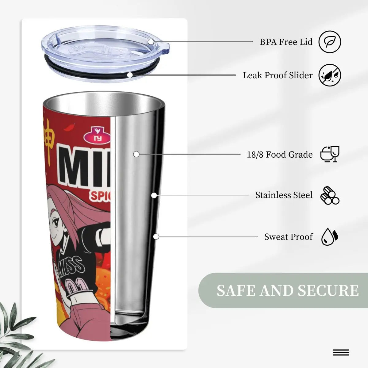 Kpop Demon Hunters Ramen Mira 20oz Tumbler Stainless Steel Double Wall Vacuum Insulated Tumblers Mug With Straw