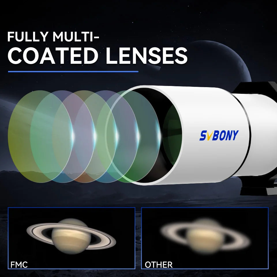 Svbony SV48P Astronomical Telescope OTA 102mm f/6.5 Refractor for Deep Sky Astrophotography 2.5" RAP Double Speed Focuser