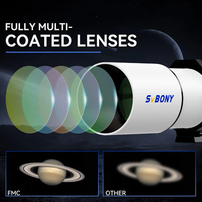 Svbony SV48P Astronomical Telescope OTA 102mm f/6.5 Refractor for Deep Sky Astrophotography 2.5" RAP Double Speed Focuser