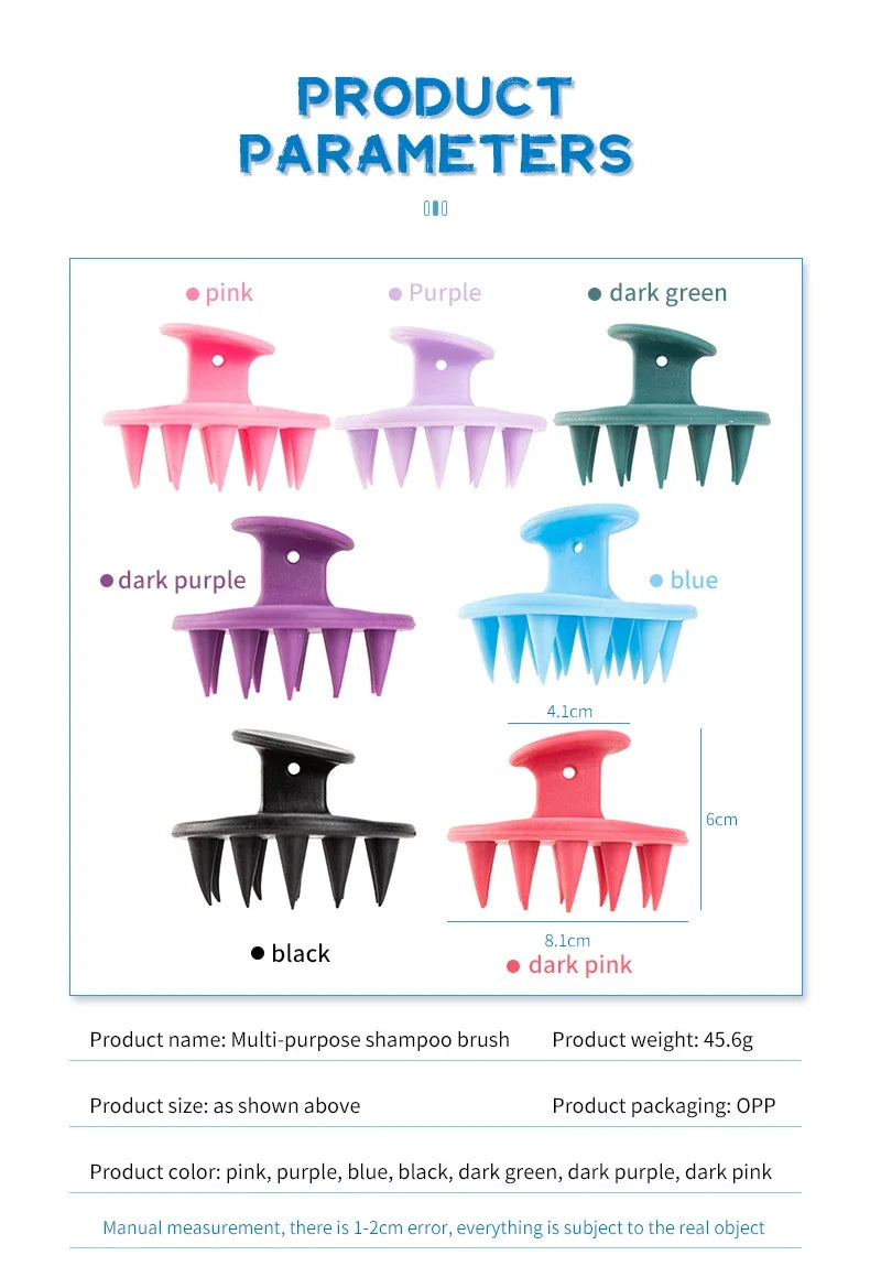 1pcs Hair Brush Scalp Massager for Hair Growth Mold-Free Silicone Scalp Massager Shampoo Brush Scalp Scrubber Exfoliator Tools