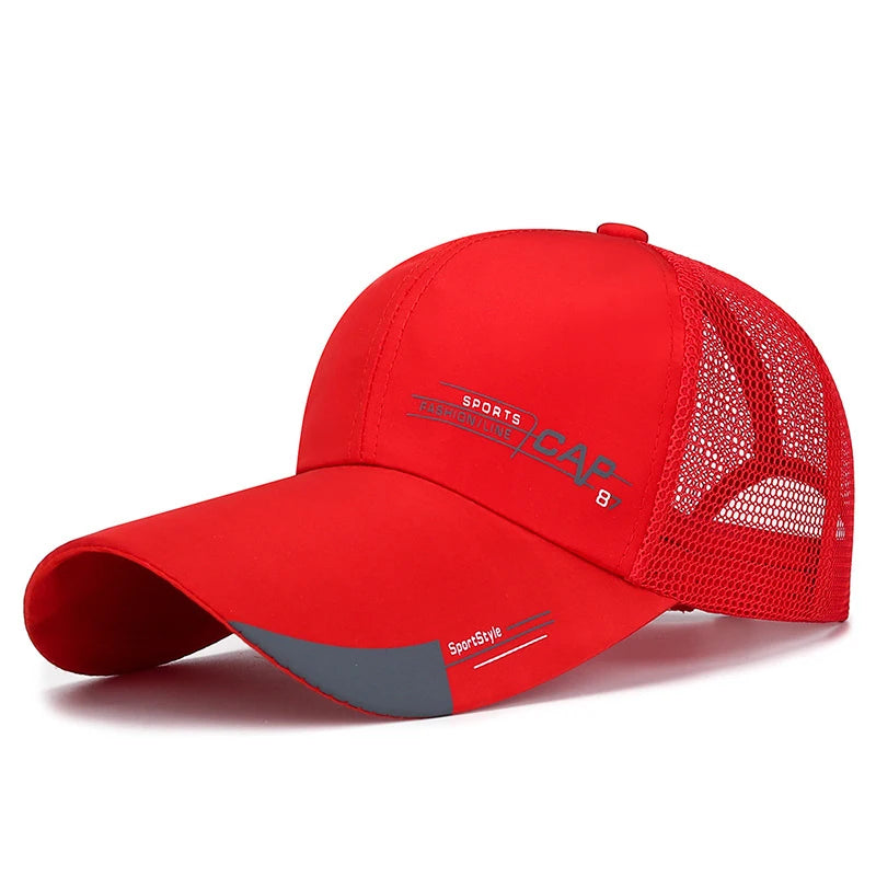 Summer Men Baseball Cap Letter Print Sports Sun Hat Cotton Adjustable Long-Brim Snapback Sun Visor Caps Hip Hop Baseball Hat