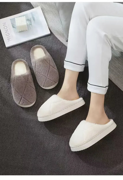 2025 Winter Plush Slippers - Cozy Non-Slip Indoor Warm House Shoes, Cute Lightweight Couple's Unisex Thick Sole Home Slippers
