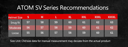 New Arrival Motorcycle Flip-Up Helmets Atom Sv Dual Lens Off Road 4 Seasons Helmets Color Options M-4Xl