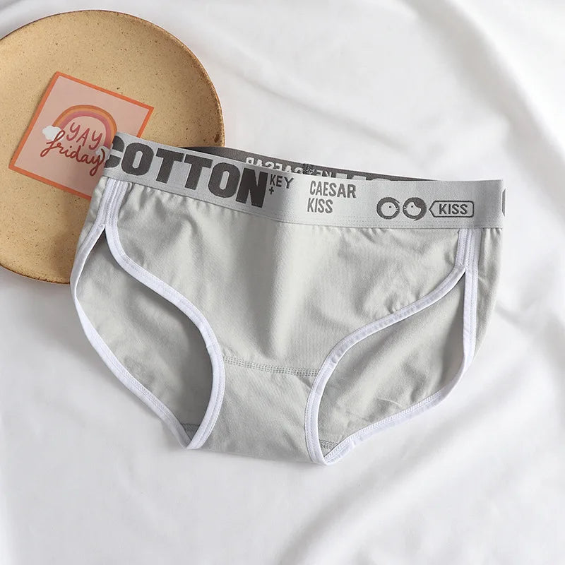 Women Cotton Panties Ladies Sexy Letter Sports Seamless Briefs Beathable Antibacterial Lingerie Solid Underwear Female Intimates
