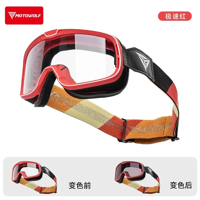 Motowolf Motocross Goggles Photochromic Windproof UV Protection Riding Glasses Men Women Outdoor Motorcycle Dustproof Eyewear