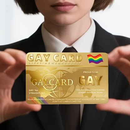Gay Pride Lifetime Membership Cards Decorative PVC Non Sticker High End Golden Rainbow, PVC Material for LGBT Community Gift