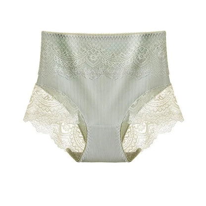 New Women's Cotton Underwear High Waist Antibacterial Panties Sexy Lace Seamless Tummy Briefs Ladies Triangle Shorts Large Size