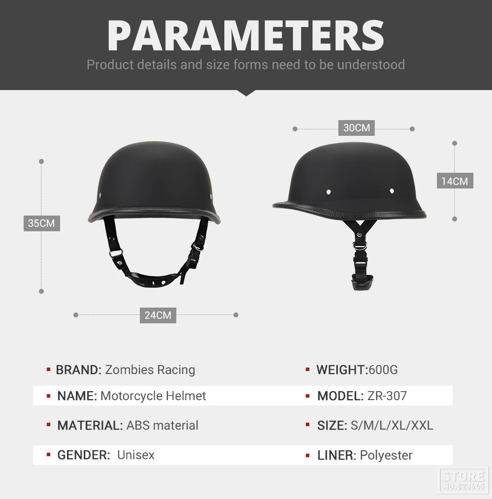 Motorcycle Helmet Half Face Helmet Capacete De Moto Retro Casco Moto German Vintage Moto Half Helmet Motorbike DOT Certification