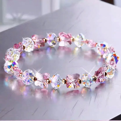 Fashion Butterfly Charm Crystal Stretch Beaded Bracelets Elastic Rope Women Temperament Bracelet