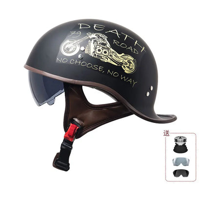 China 3C certification new motorcycle helmet retro personality cock helmet for men and women lightweight breathable half helmet.