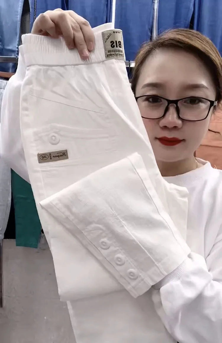 Women Cotton Linen Harun Pants Summer Loose New 2023 Ladies High Waist Versatile Thin Slim Casual Pants Female Nine-Point Pants
