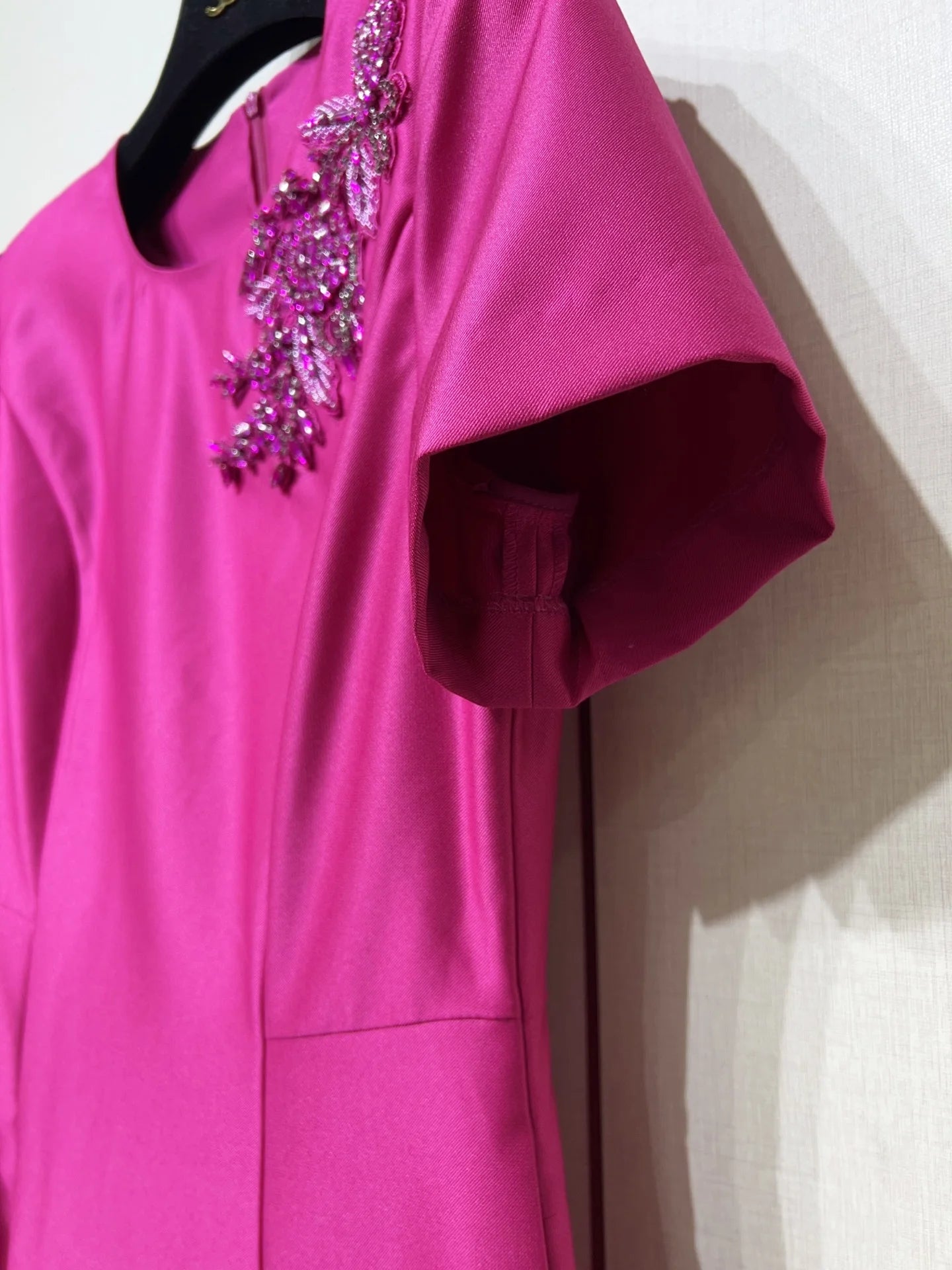 ZJYT Elegant Luxury Diamonds Dress Women 2026 Spring Summer Short Sleeve Midi Special Party Eve Dresses Pink Casual Vestidos