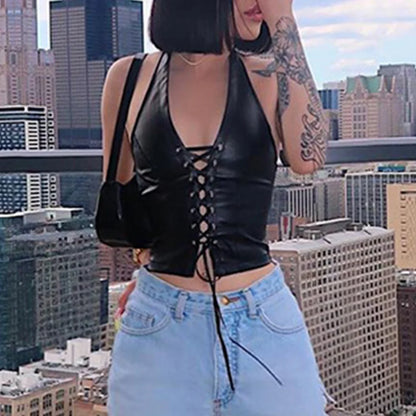 Sexy 2025 fashion vintage streetwear leather pants women summer goth leggings festival clothing emo black pencil pants trousers