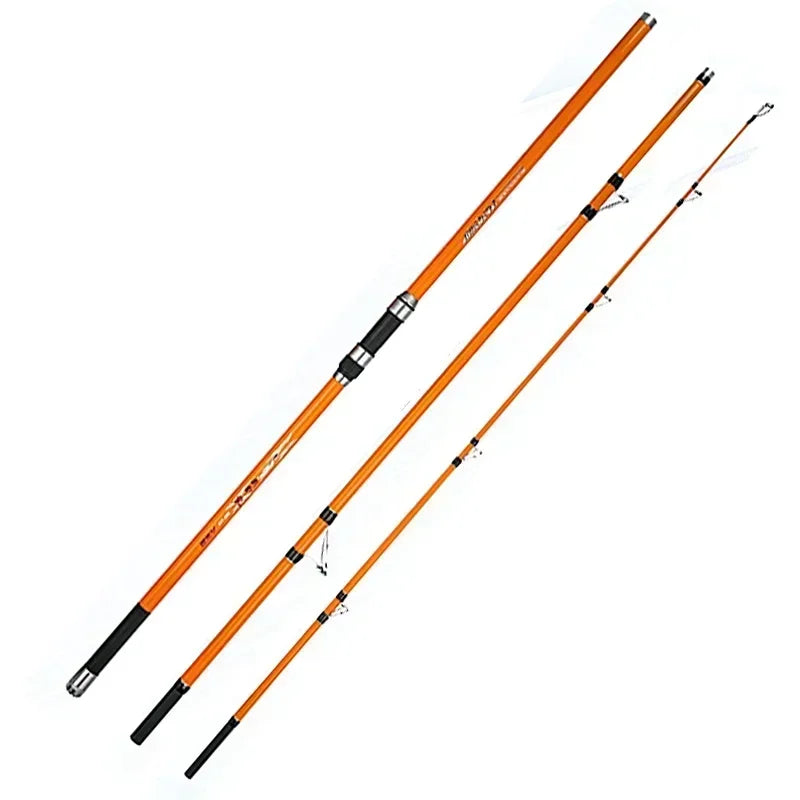 3.3M 3.6M 3.9M 4.2M Carp Rod 35kg Surf Fishing Rod Portable Travel Surf Spinning Rod 3 Piece Carbon Fiber Saltwater Fishing Pole